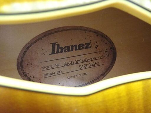Ibanez Artstar Vintage ASV100FMD-YSL セミホロウ イエローサン