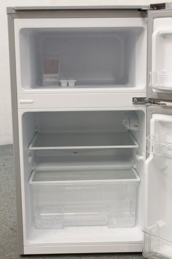 ヤマダセレクト YRZC09H1 2ドア冷蔵庫 87L/右開き シルバー 一人暮らし