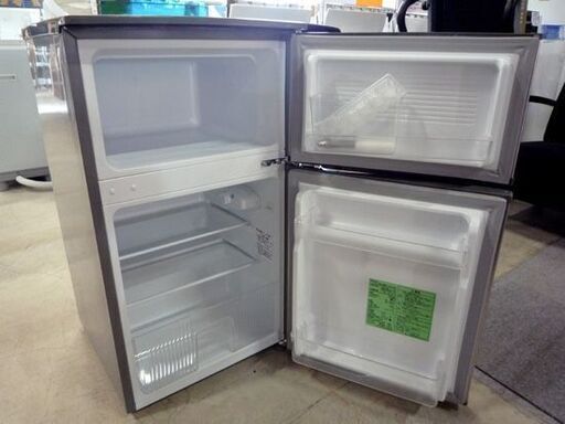 2019年製 90L 2ドア 冷蔵庫 ヤマダ電機 YRZ-C09G1 シルバー 100Lクラス