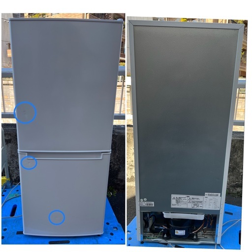 ￥11000(税込) Nitori ニトリ 2ドア冷凍冷蔵庫　NTR−106 (2019年製) (3ー04)