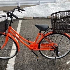 自転車☆オレンジカゴ付き