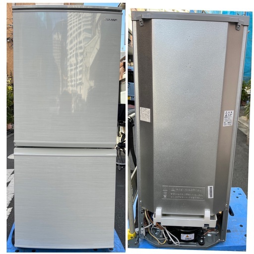 ￥15400(税込)シャープ　SHARP 冷凍冷蔵庫　SJ−D14E−W 2019年製　(3ー02)