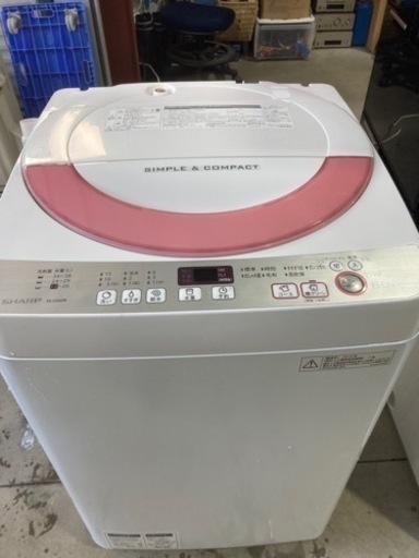 SHARP 6.0kg 全自動洗濯機 ES-GE60R-P 2016年製