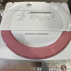 SHARP 6.0kg 全自動洗濯機 ES-GE60R-P 2016年製