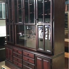 INT-001【FURNITURE フジミ】渡部木工 アンティーク 書棚 マーチス 飾り棚 食器棚 良品 