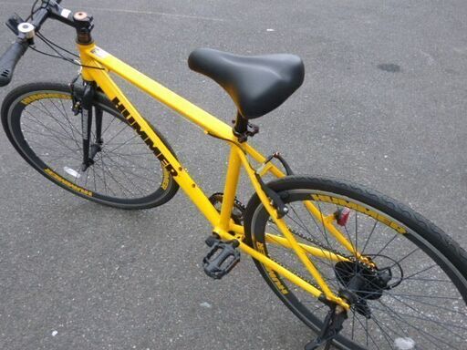 ハマー クロスバイク イエロー ディープリム 防犯登録込み 点検整備済