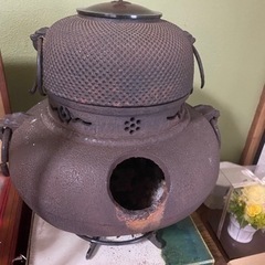 【ネット決済】骨董　南部鬼面茶釜フルセット