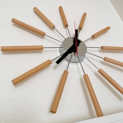 【開封のみ未使用】　壁掛け　時計　ウッド　ナチュラル　北欧 - 家具