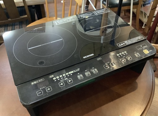 アイリスオーヤマ　2口IH　脚付コンロ　2018年製　中古