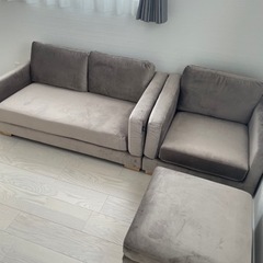 LOWYA カウチソファ　ベルベット　