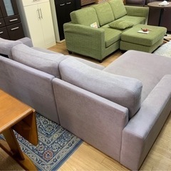 【リサイクルサービス八光　田上店　配達・設置OK】グレー　フロアコーナーカウチソファ