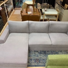 【リサイクルサービス八光　田上店　配達・設置OK】グレー　フロアコーナーカウチソファ