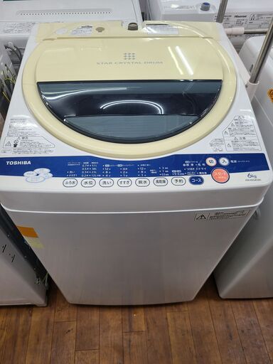 【リサイクルショップどりーむ天保山店】●1034●　処分価格！　東芝　洗濯機　2012年製　AW-60GK（W）容量６.０㎏　※洗濯機ボディにテープ跡あり