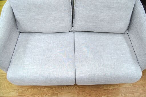 2人掛けソファ 布張 幅125×奥行72×高さ82cm グレー ファブリックソファ 2人掛けソファ 布張 幅125×奥行72×高さ82cm グレー ファブリックソファ