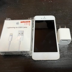 iPhone5 white 16GB A1429 ケーブル　アダ...