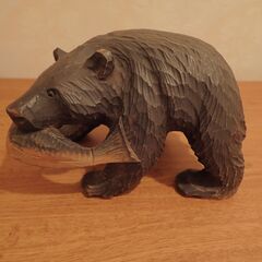 無料　北海道　置物　熊　木彫り