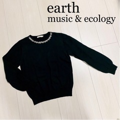 earth music&ecology 緑色　Uネック　ニット ...