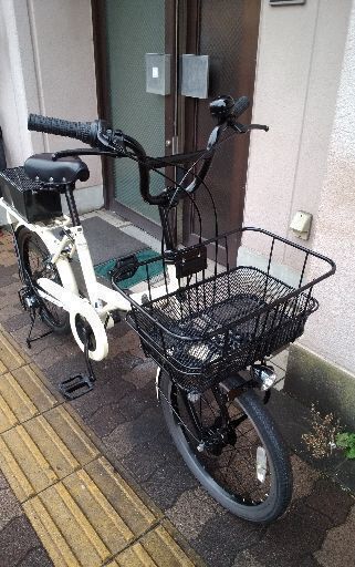 [HONTORETORO]20吋 レトロ調コンパクト自転車 外装6段/LEDオート/アイボリー