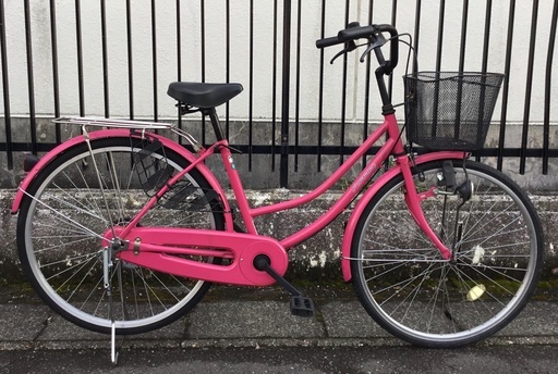 ＜整備・美品車＞26インチ・軽快自転車・ピンク。洗車済・不要自転車無料引取り有