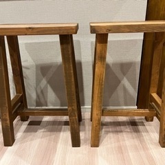 niko and...天然木ウッドベンチ/チェアー/椅子2脚セット