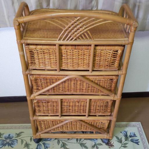 ラタン家具 籐チェスト アジアン家具 収納 籐家具 1200×460×600 天然素材