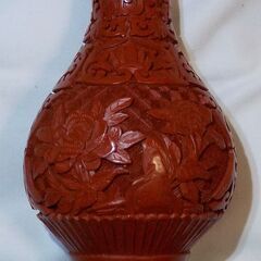 彫漆(ちょうしつ) 花瓶