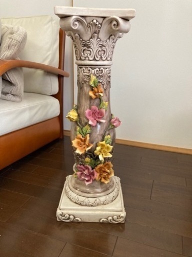イタリアン◇高級　花台　陶器　ロココ調◇オシャレインテリア