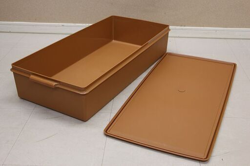 Tupperware タッパーウエア ロングスーパーケース 衣装ケース 収納ケース プラケース ブラウン ⑥ (E1190kayY)