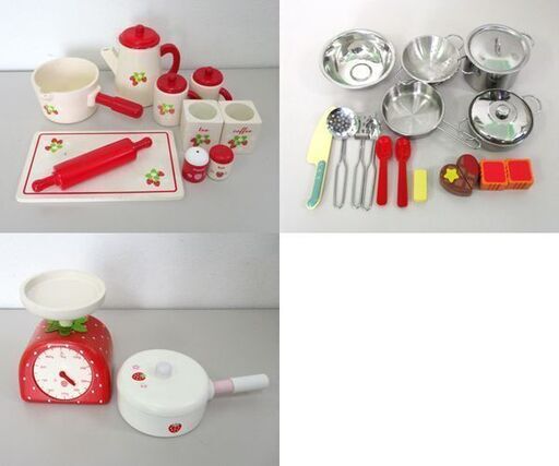 マザーガーデン 木製 キッチン 野いちご オープンキッチン 赤 秤 鍋