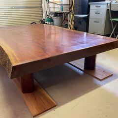 1枚無垢板　ブビンガの座卓