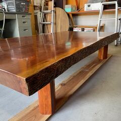 1枚無垢板　ブビンガの座卓