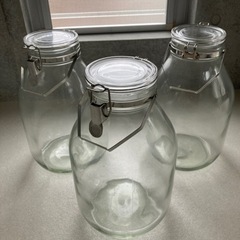 ステンレス製　ガラス瓶・保存瓶 4L 3本セット　酵素　梅酒　ジャム