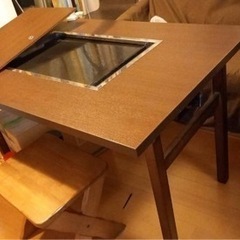 【ネット決済・配送可】鉄板焼きリビングテーブル