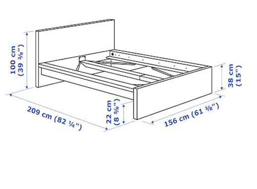 IKEA ベッドMalm・マットレス・サイドテーブル2個セット 白】他と 
