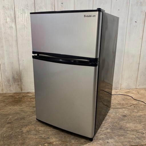 8/1 終 A-Stage S-cubism/エスキュービズム ノンフロン 冷凍冷蔵庫 RM-90L02SL 2019年製 2ドア 90L 冷蔵庫 菊倉-
