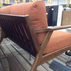 起立木工 木製フレーム 布製 2人掛けソファー【9651134】