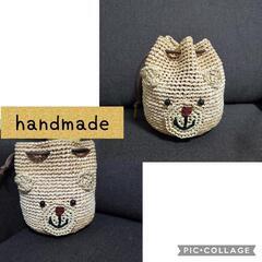 handmade くまちゃん巾着 エコアンダリア