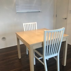 IKEAダイニングセット（テーブル伸長式）