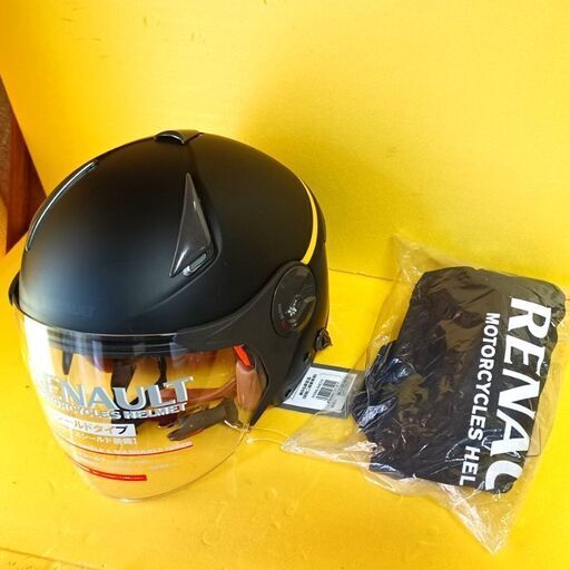 ★未使用‼★【石野商会】 ルノー Wシールド ジェットヘルメット マットブラック/マットグレー RN-999W ☆未使用‼☆【石野商会】 ルノー Wシールド ジェットヘルメット マット
