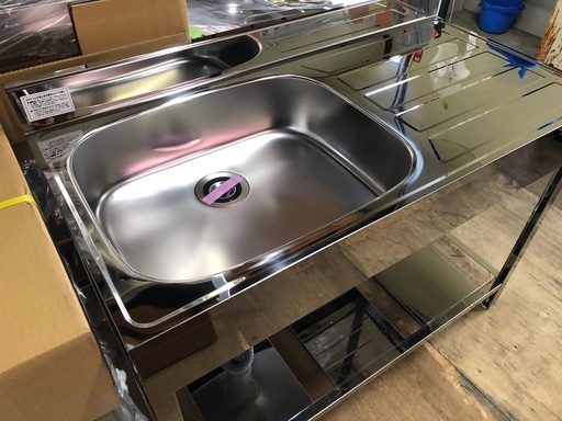 【店頭受け渡し】家庭用　シンク　流し台　台所　キッチン　厨房機器　大きめタイプ　新品未使用品
