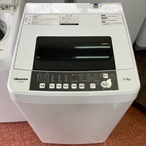 洗濯機5.5キロ　ハイセンス　2018年製