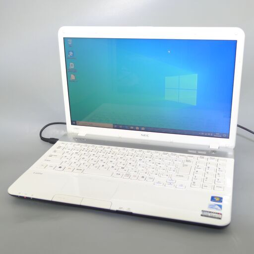 大容量HDD-750G Wi-Fi有 ホワイト ノートパソコン 15.6型 NEC PC-LS150F2P2W 中古良品 Celeron 4GB DVDマルチ 無線 Windows10 Office