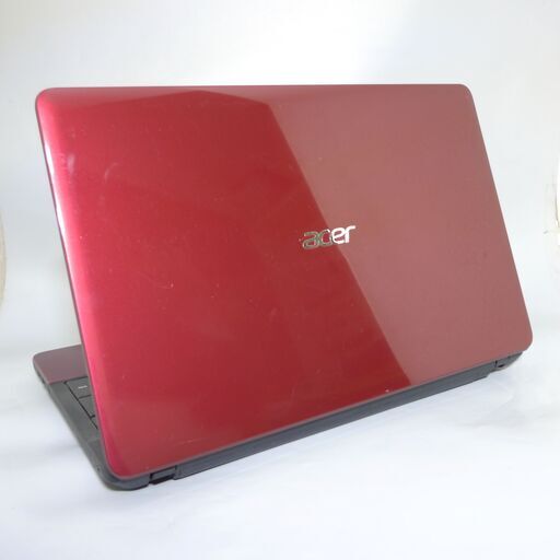 高速SSD Wi-Fi有 赤色 ノートパソコン 15.6型 acer E1-531-N14D/R 中古美品 Celeron 4GB DVDマルチ 無線 webカメラ Windows10 Office