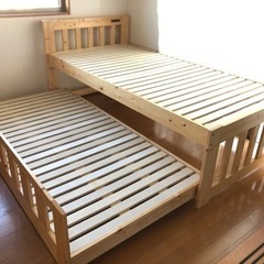 【決まりました】スライド式親子ベッド／2段ベッド　コンセント付