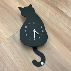 【取引中】ニトリ　黒猫の掛け時計