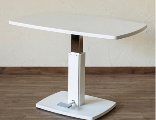 【今月限定出品】美品！白　昇降式 ダイニングテーブル 105×60cm