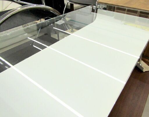 コレクションテーブル ガラス天板 W96×H35㎝ リビング家具 ガラステーブル ホワイト系 脚付き ローテーブル
