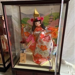 汐汲　日本人形　ガラスケース付き