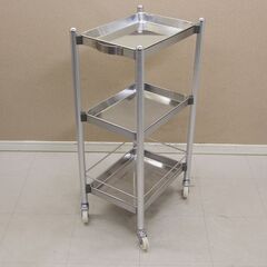 ステンレスワゴン 3段 カート 運搬 台車 作業台 キャスター付き 理容 美容 タカラベルモント SR-DSW ① (J1032kmkY)
