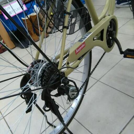 エンドウ商事 シティサイクル ママチャリ 自転車 荷台カゴ付き 6段変速 26インチ